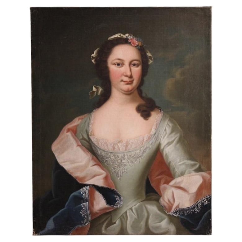 Ölgemälde auf Leinwand aus dem 19. Jahrhundert: Porträt einer österreichischen Adligen, 1830