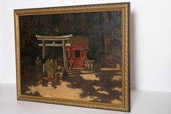 Öl auf Leinwand von Francis Heydhart, 19. Jahrhundert  „Ein Hoferemonien, Nikko“