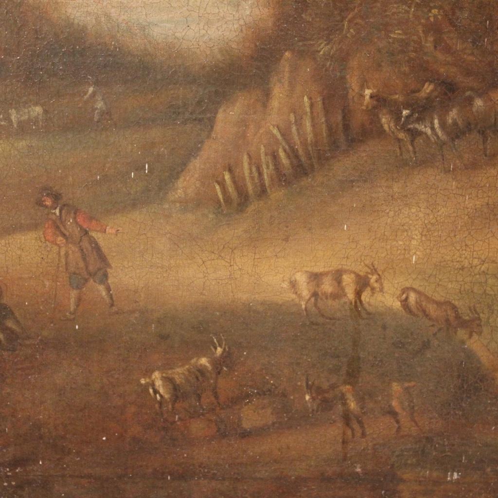19. Jahrhundert Öl auf Leinwand Landschaft Flämisch Gemälde:: 1830 3