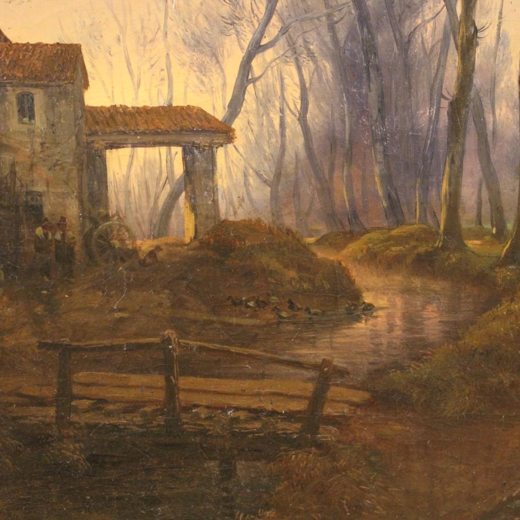 19. Jahrhundert Öl auf Leinwand Landschaft Landschaft Französisch Malerei, 1870 im Angebot 8