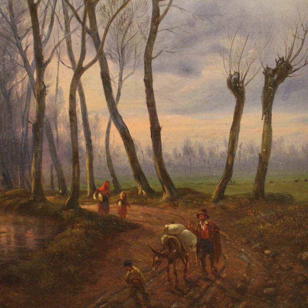 19. Jahrhundert Öl auf Leinwand Landschaft Landschaft Französisch Malerei, 1870 (Late 19th Century) im Angebot