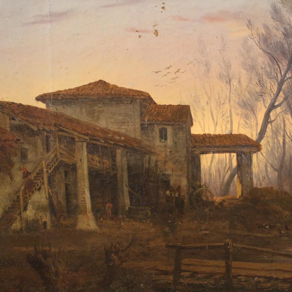 19. Jahrhundert Öl auf Leinwand Landschaft Landschaft Französisch Malerei, 1870 im Angebot 3