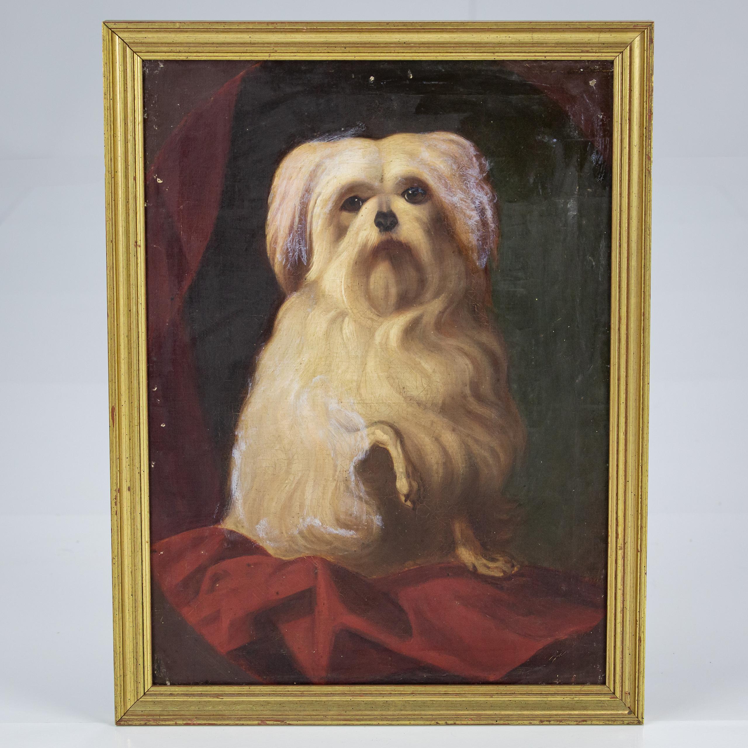 Huile sur toile du 19e siècle Portrait de chien en vente 1