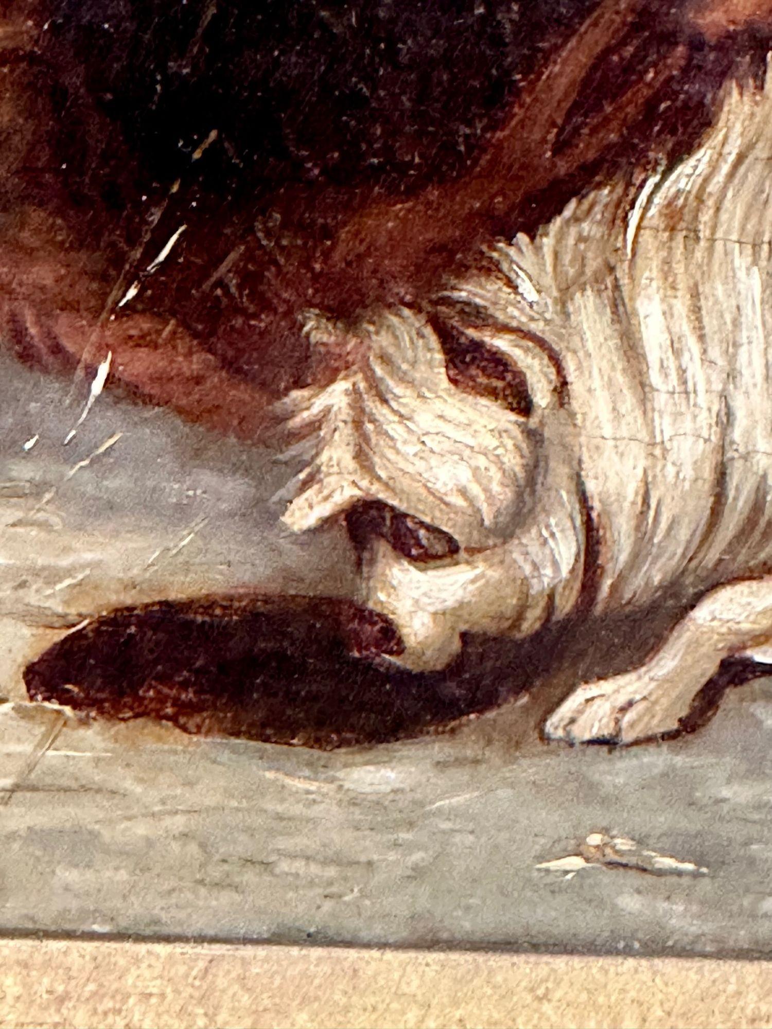 19th Century Oil on Canvas, 'Dogs Ratting' attributed to Edward Armfield, 2