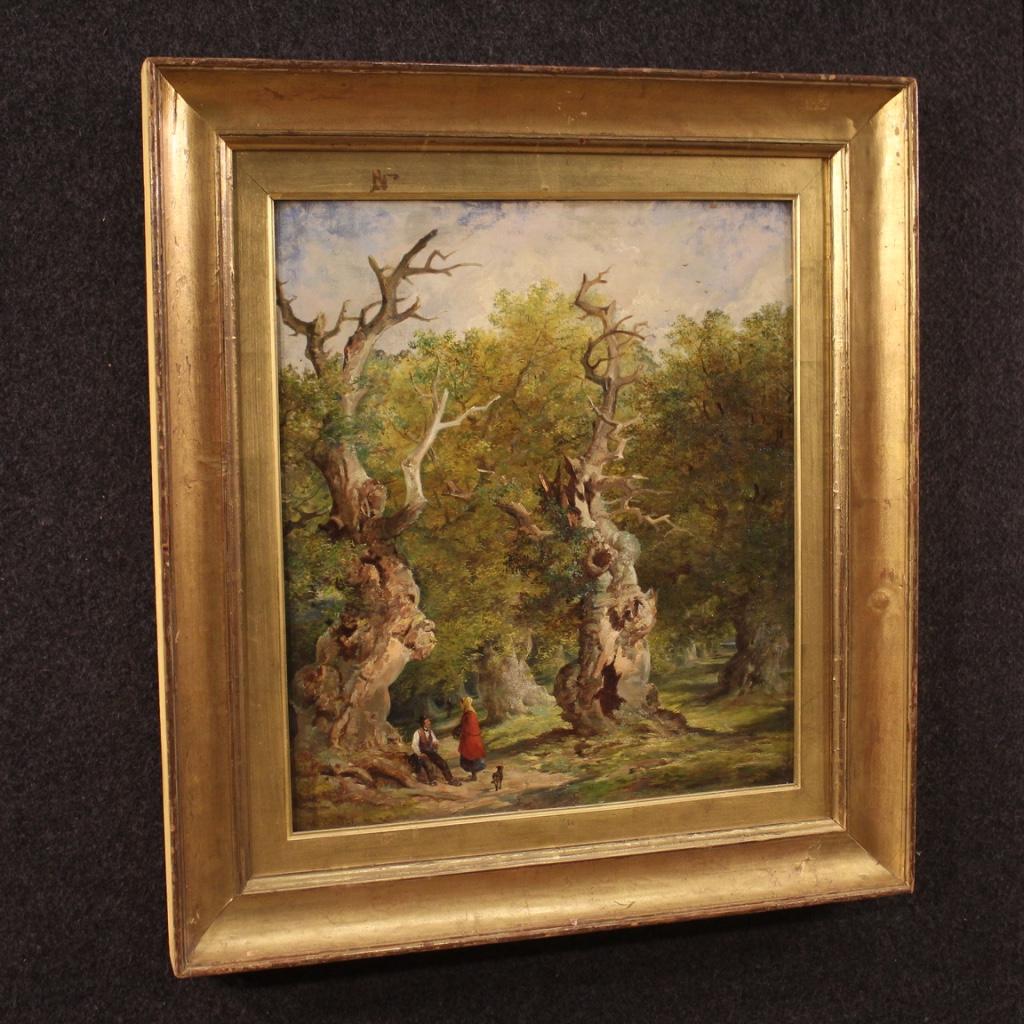 19th Century Oil on Canvas English Antique Signed Landscape Painting, 1880 3