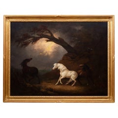 19th Century Oil On Canvas Equestrian Painting