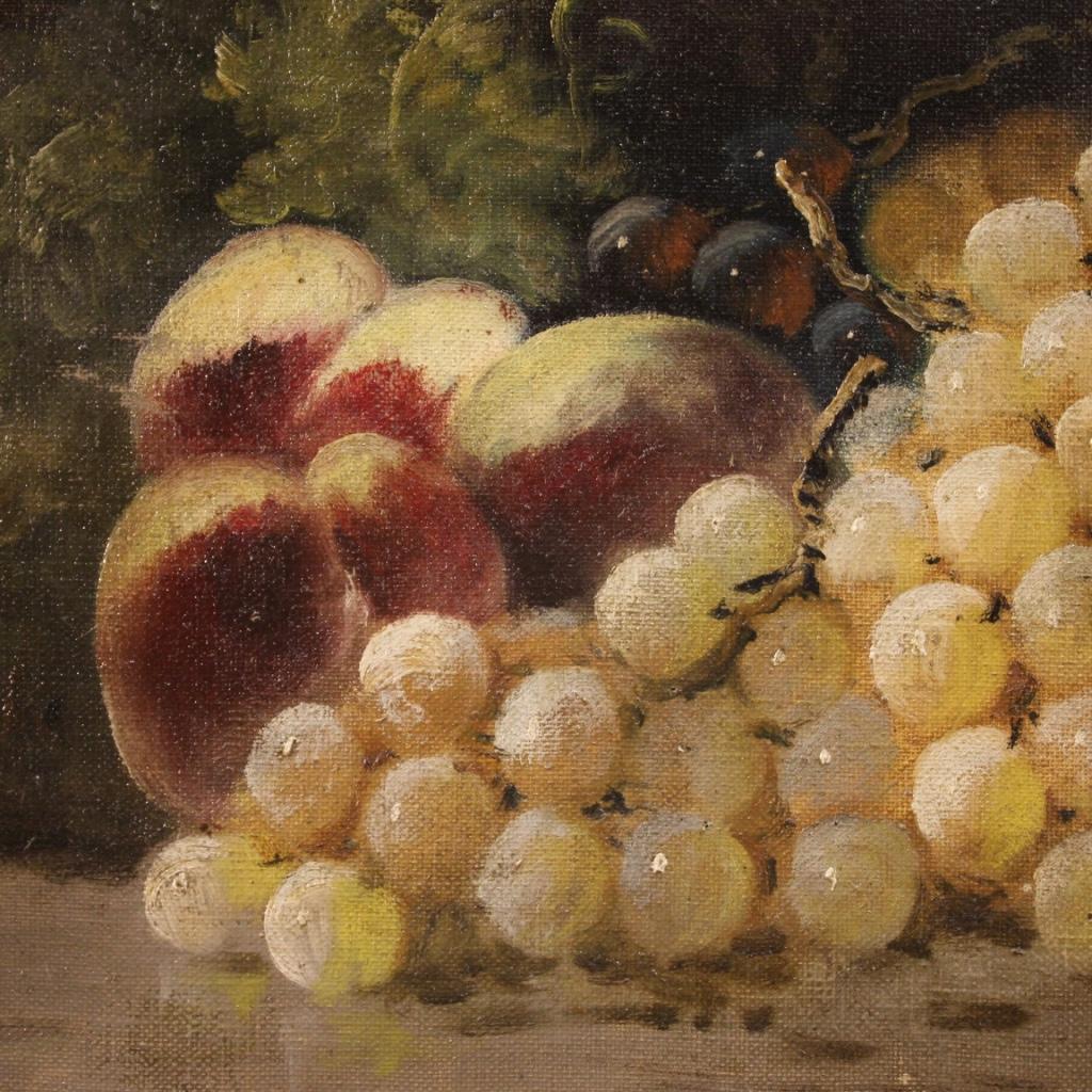 19th Century Oil on Canvas French Antique Signed Still Life Painting, 1880 7