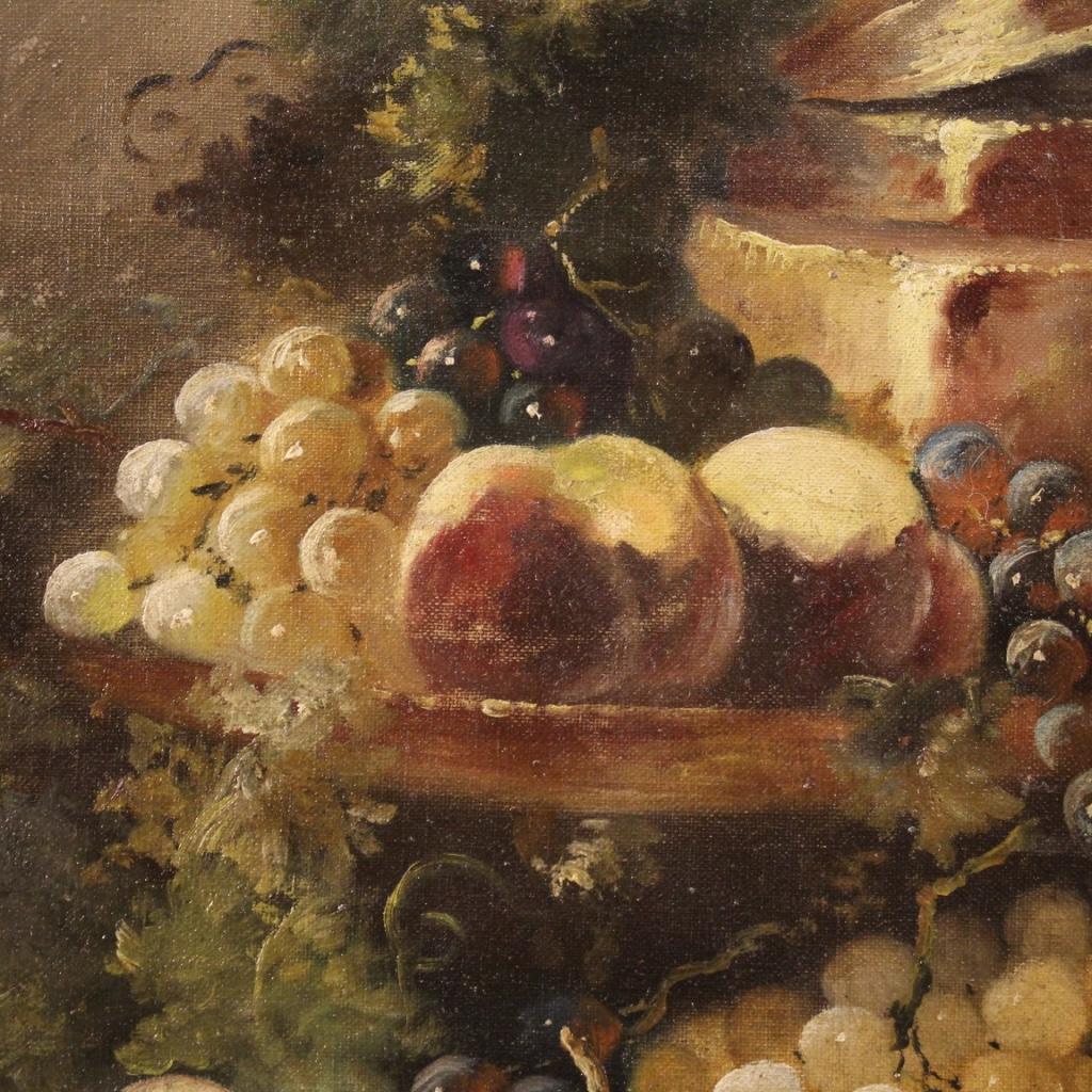 19th Century Oil on Canvas French Antique Signed Still Life Painting, 1880 1
