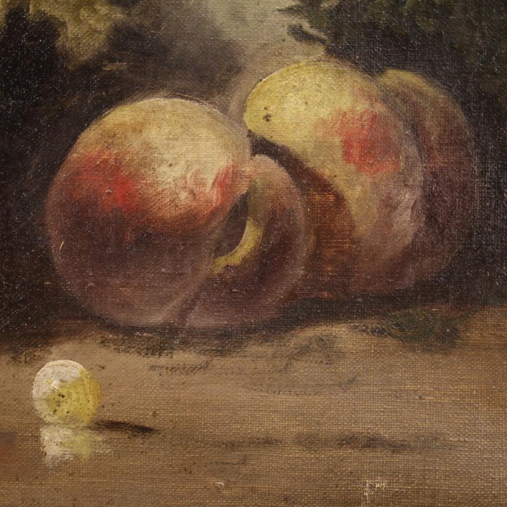 19th Century Oil on Canvas French Antique Signed Still Life Painting, 1880 5