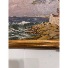 19th Century Oil on Canvas French Coastline