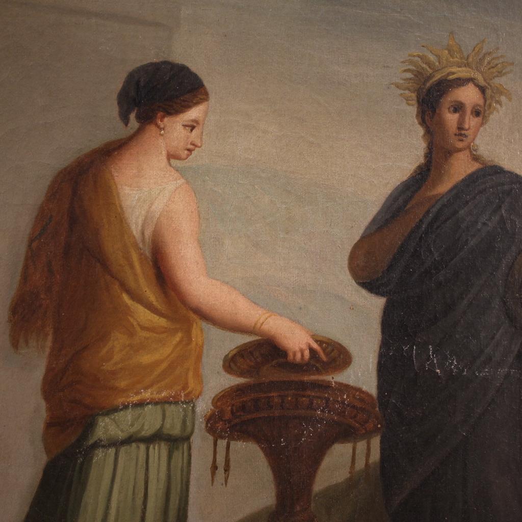 Olio su tela del XIX secolo Pittura mitologica francese Matrimonio Aldobrandini in vendita 5