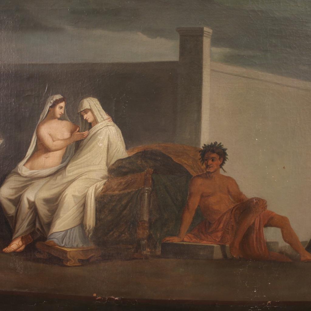 Olio su tela del XIX secolo Pittura mitologica francese Matrimonio Aldobrandini in vendita 7