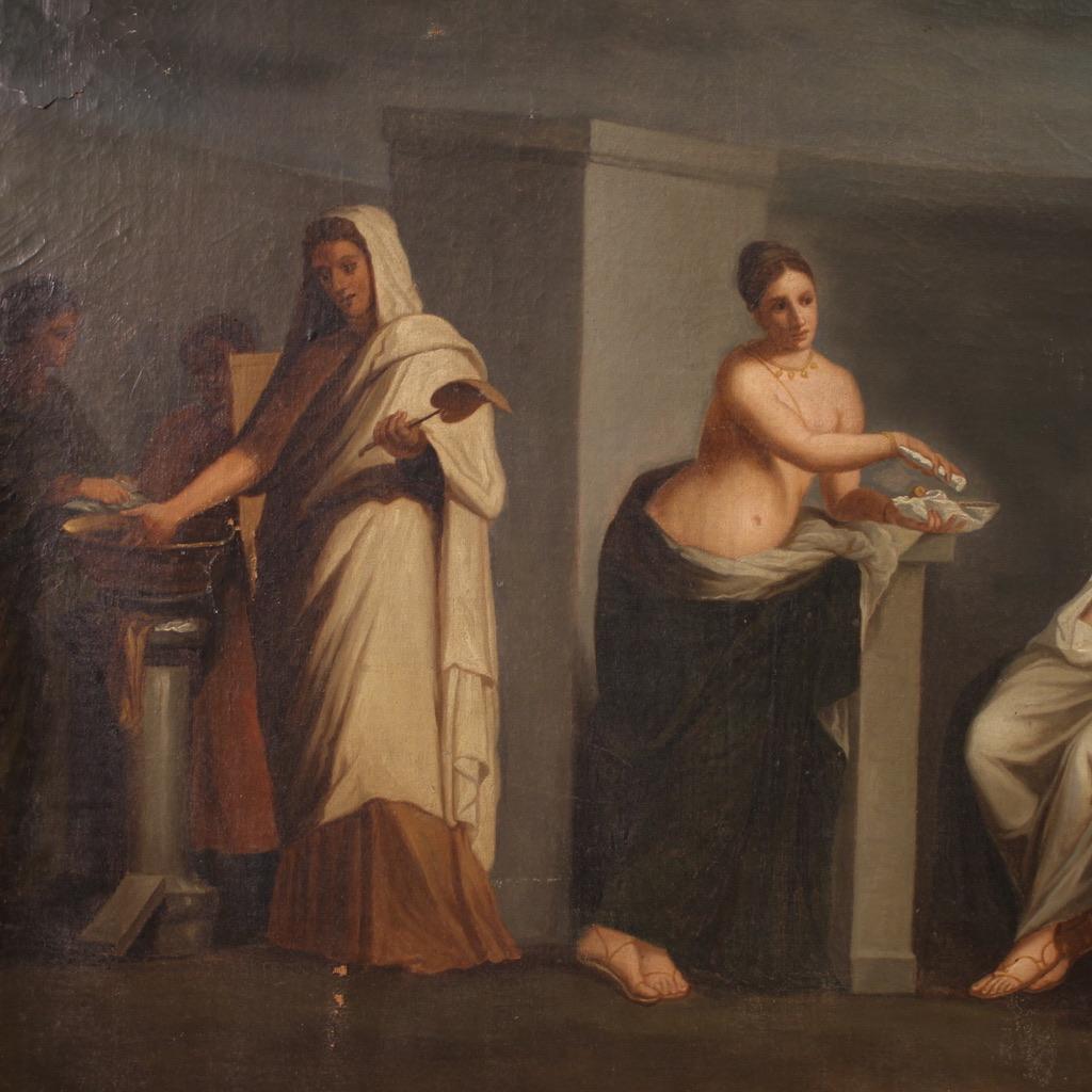 Olio su tela del XIX secolo Pittura mitologica francese Matrimonio Aldobrandini in vendita 8