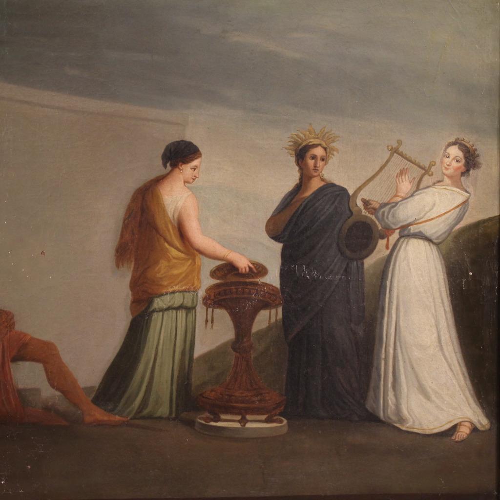 Francese Olio su tela del XIX secolo Pittura mitologica francese Matrimonio Aldobrandini in vendita