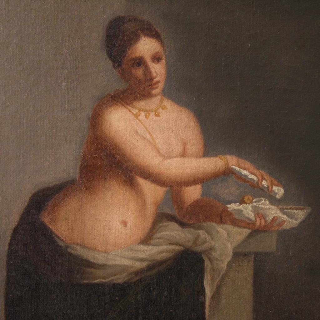 A olio Olio su tela del XIX secolo Pittura mitologica francese Matrimonio Aldobrandini in vendita