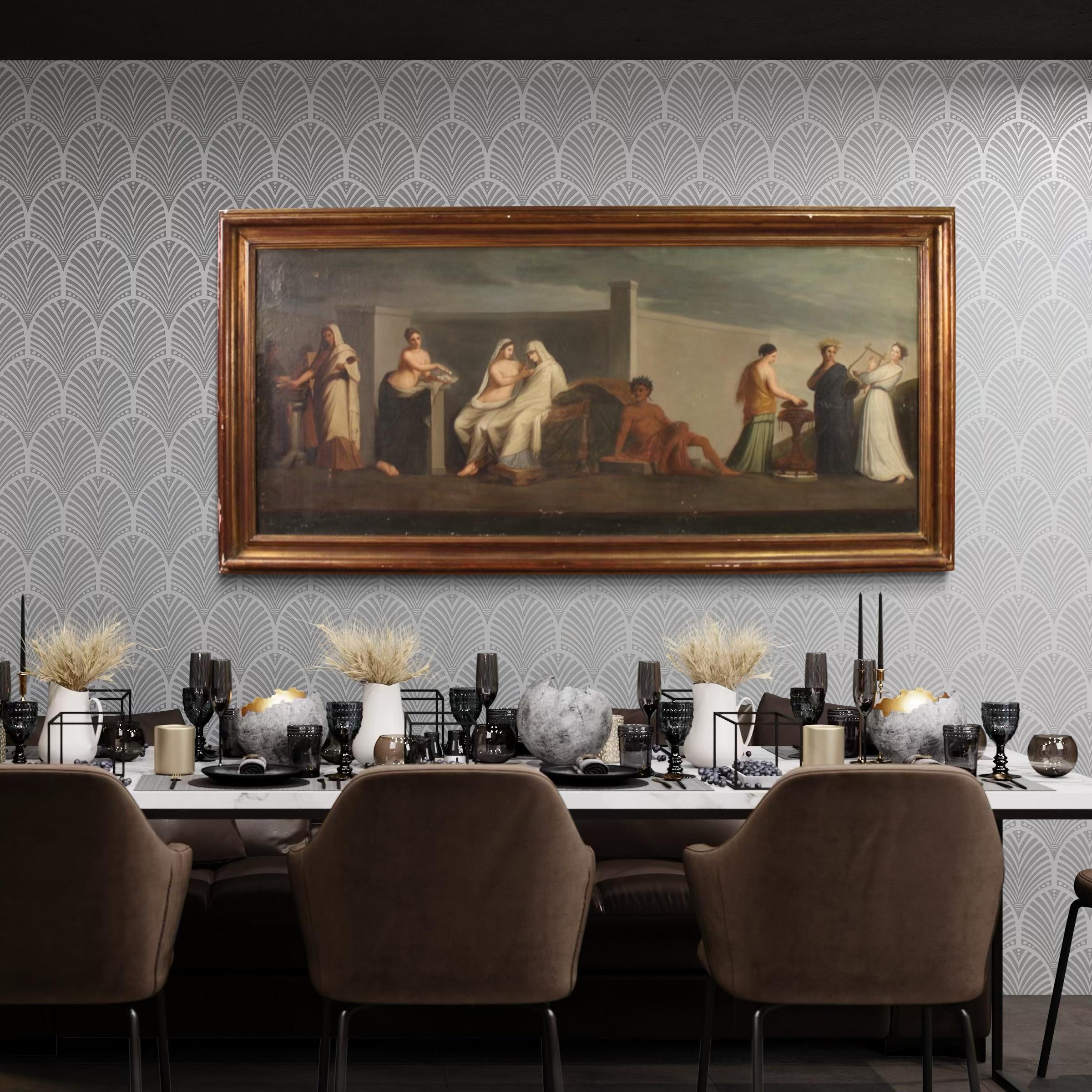 Olio su tela del XIX secolo Pittura mitologica francese Matrimonio Aldobrandini In condizioni buone in vendita a Vicoforte, Piedmont