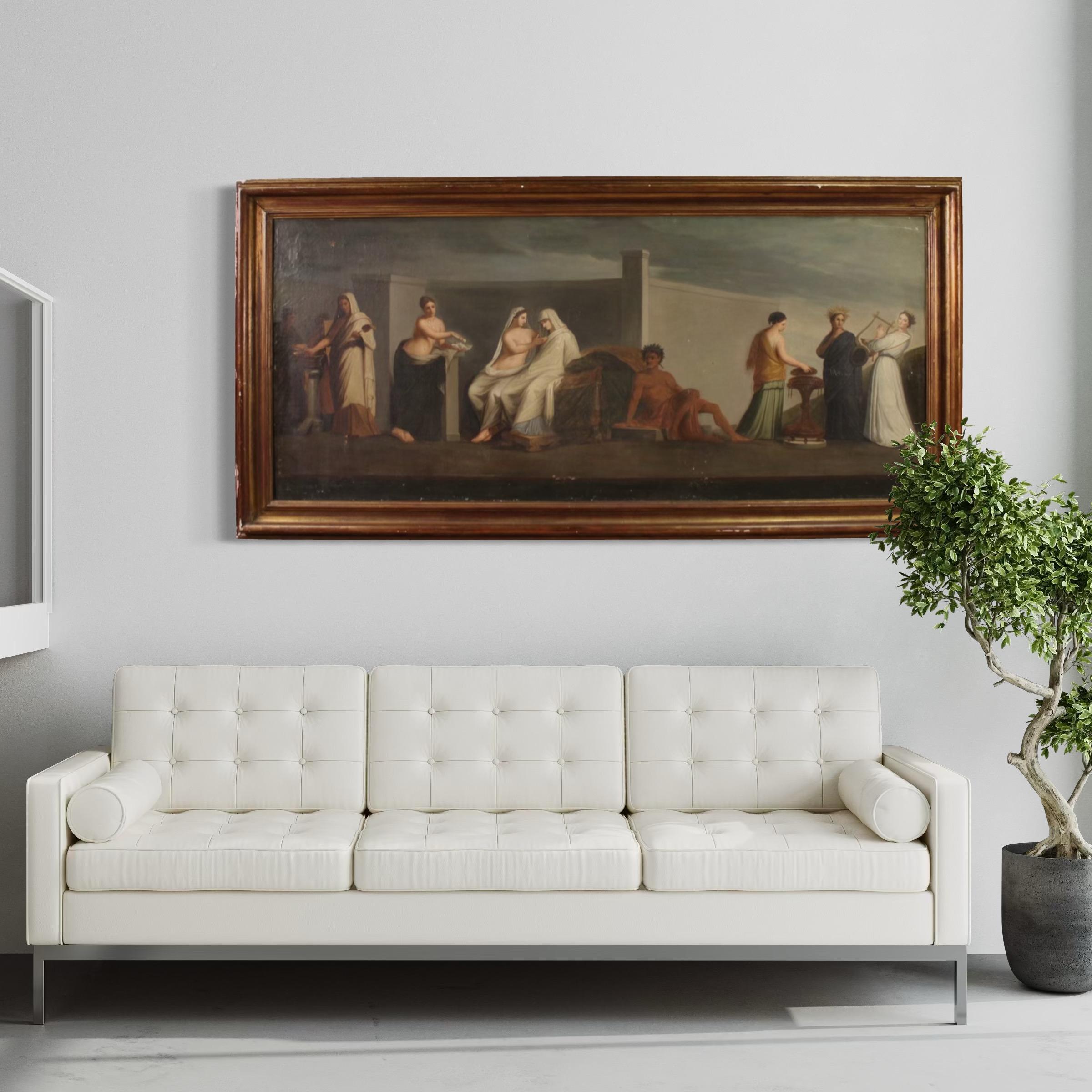 Tela Olio su tela del XIX secolo Pittura mitologica francese Matrimonio Aldobrandini in vendita