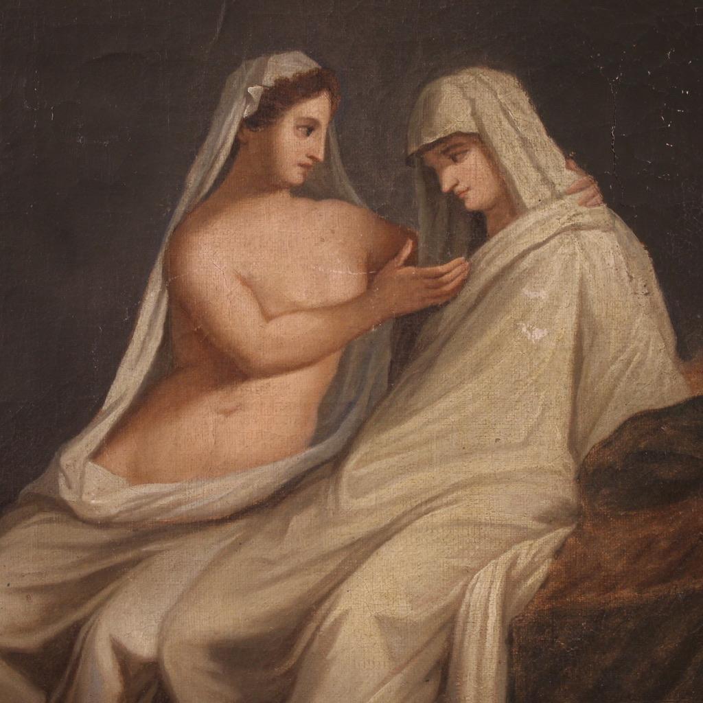 Olio su tela del XIX secolo Pittura mitologica francese Matrimonio Aldobrandini in vendita 1