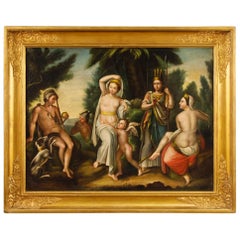 19th Century Oil on Canvas French Mythological Painting Judgement of Paris, 1850