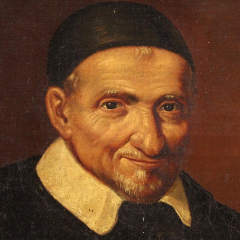 19th Century Oil on Canvas French Painting Portrait of a Priest, 1880 ...