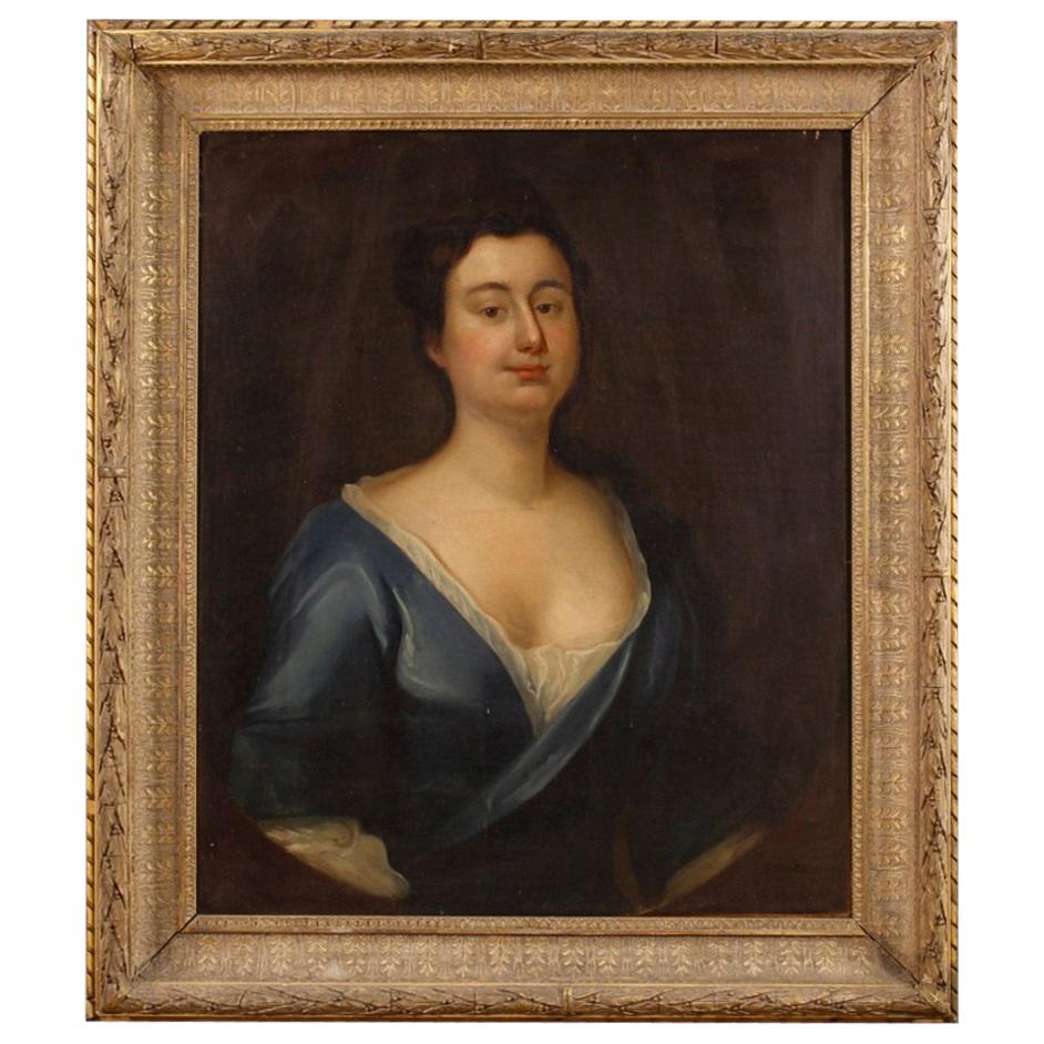 19th Century Oil on Canvas French Woman Portrait Painting, 1830