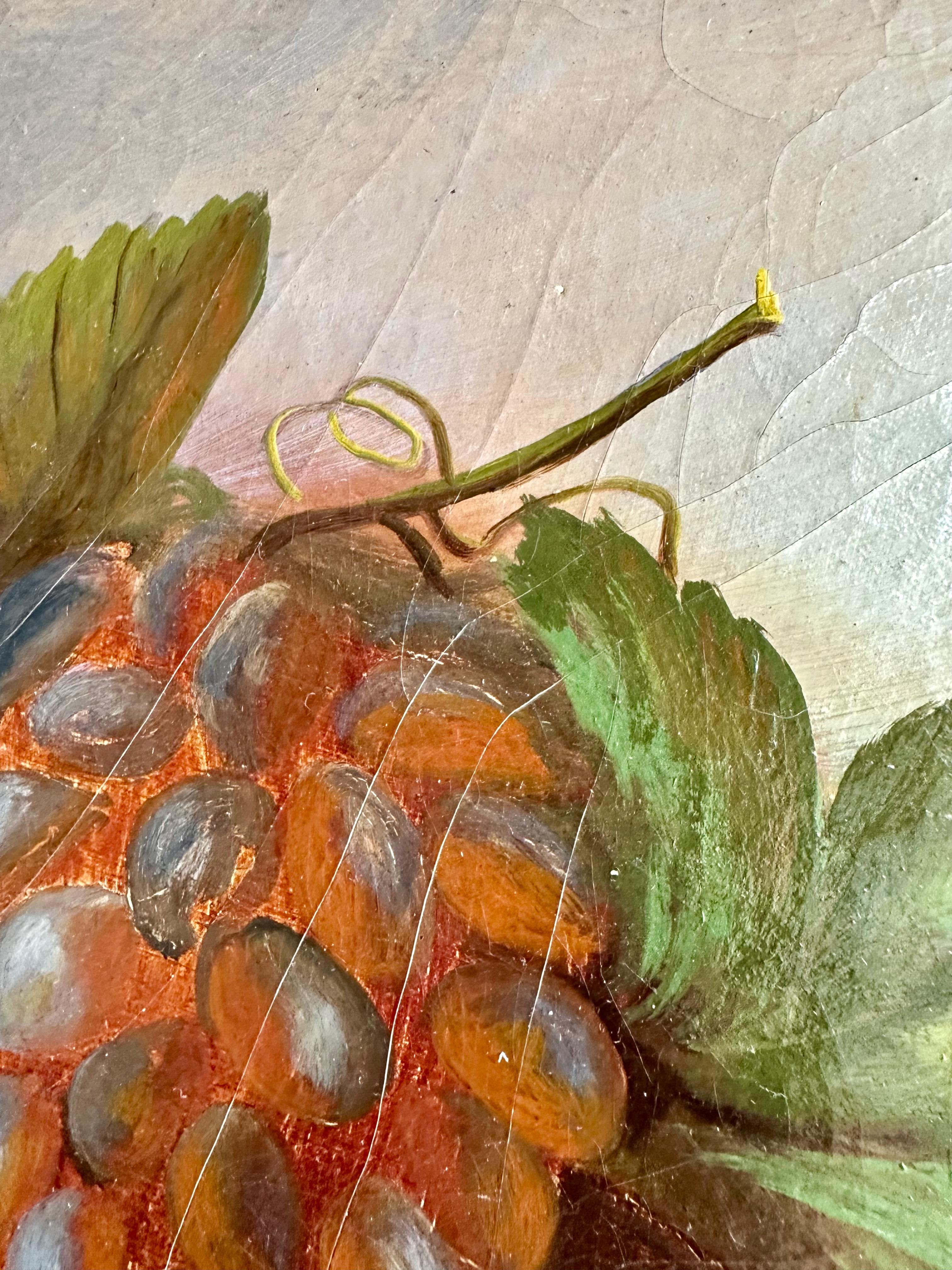 Siglo XIX Óleo sobre lienzo Bodegón de frutas en venta 2