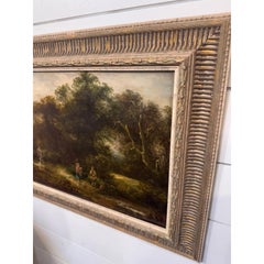 19th Century Oil on Canvas "In the Woodland Clearing"