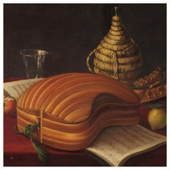 19th Century Oil on Canvas Italian Antique Still Life Painting, 1870