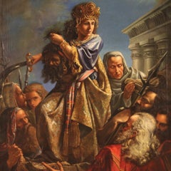 19. Jahrhundert Öl auf Leinwand Italienisches biblisches Gemälde Judith und Holofernes, 1870