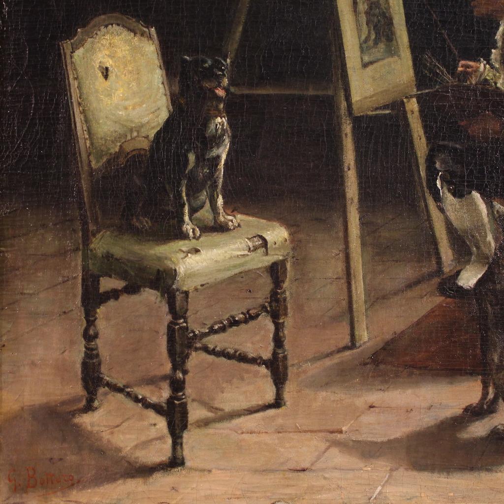 19. Jahrhundert Öl auf Leinwand Italienisch G. Bottero Signiert Gemälde, 1890 im Angebot 5