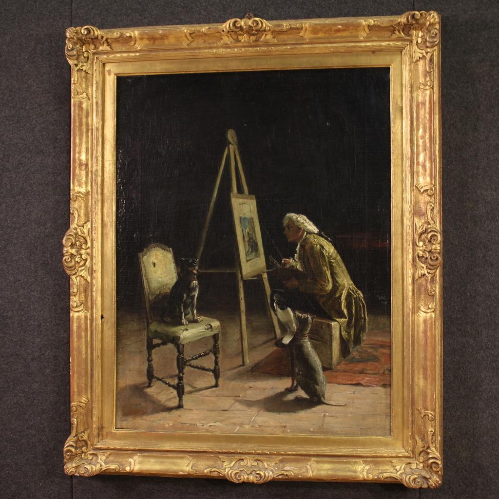 19. Jahrhundert Öl auf Leinwand Italienisch G. Bottero Signiert Gemälde, 1890 im Angebot 9