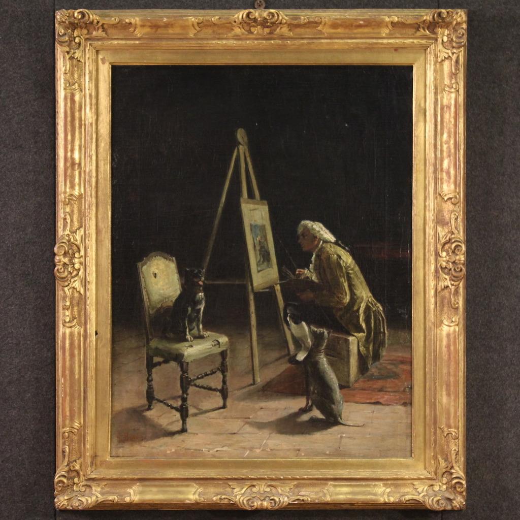 19. Jahrhundert Öl auf Leinwand Italienisch G. Bottero Signiert Gemälde, 1890 im Angebot 10