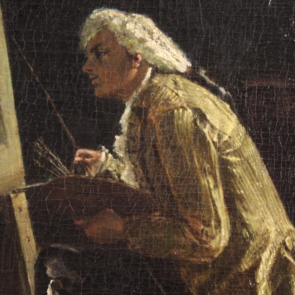 19. Jahrhundert Öl auf Leinwand Italienisch G. Bottero Signiert Gemälde, 1890 im Angebot 1