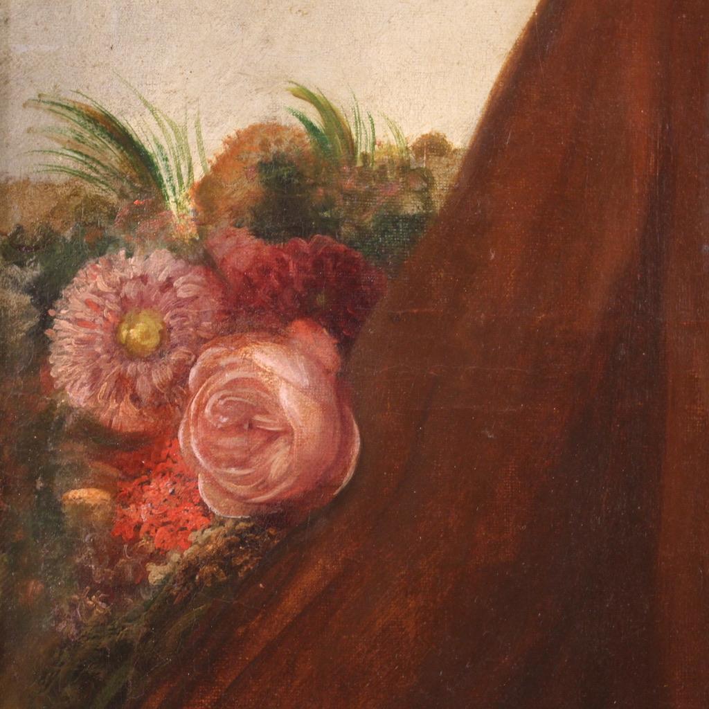 19. Jahrhundert Öl auf Leinwand Italienisches Mädchenporträt Gemälde, 1820 im Angebot 4