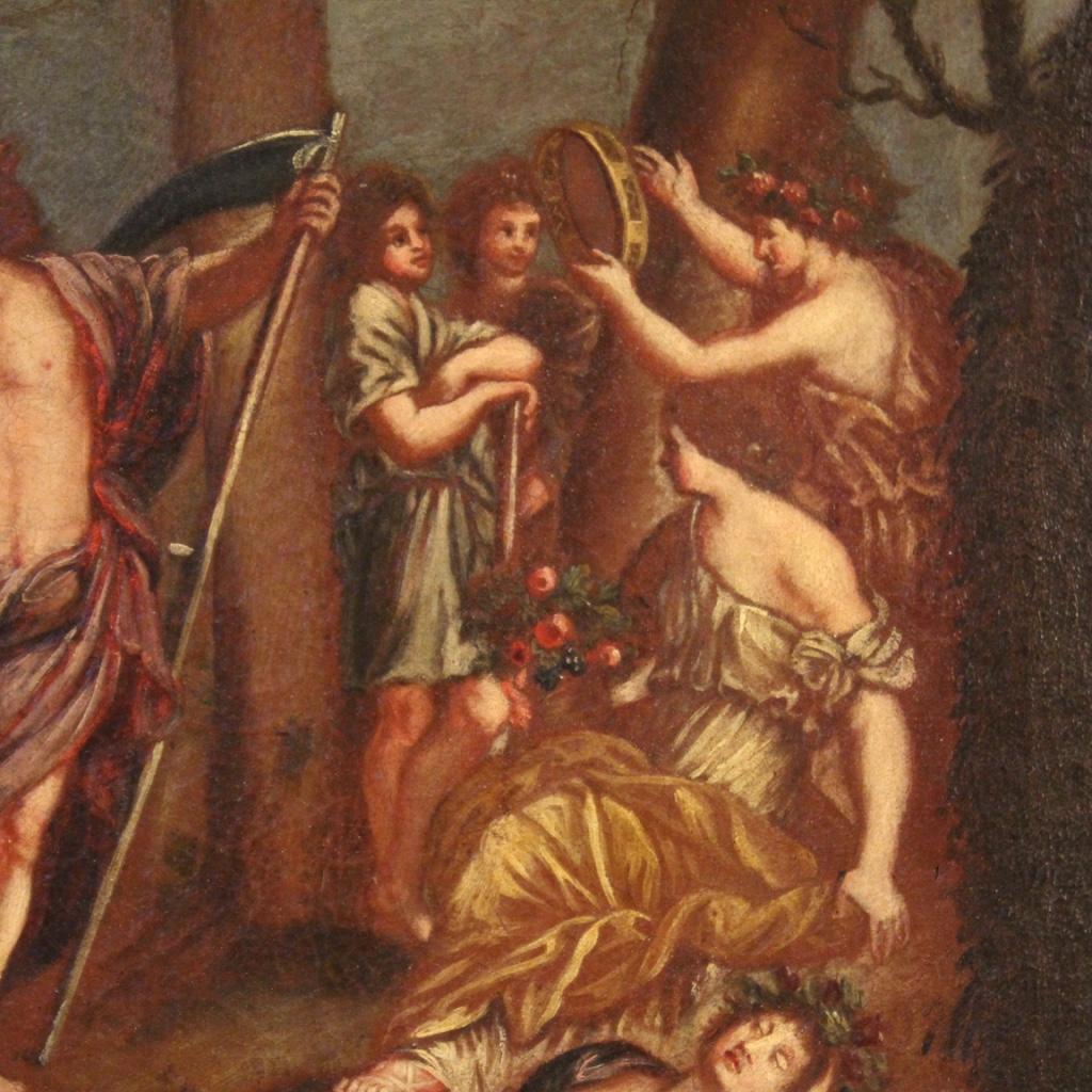 19th Century Oil on Canvas Italian Painting Bacchanal Mythological, 1830 2