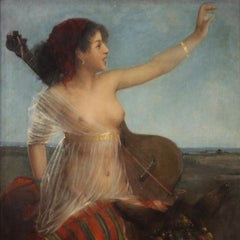 Italienisches Gemälde, Öl auf Leinwand, 19. Jahrhundert, Gipsy Girl, Akt, Öl, 1870