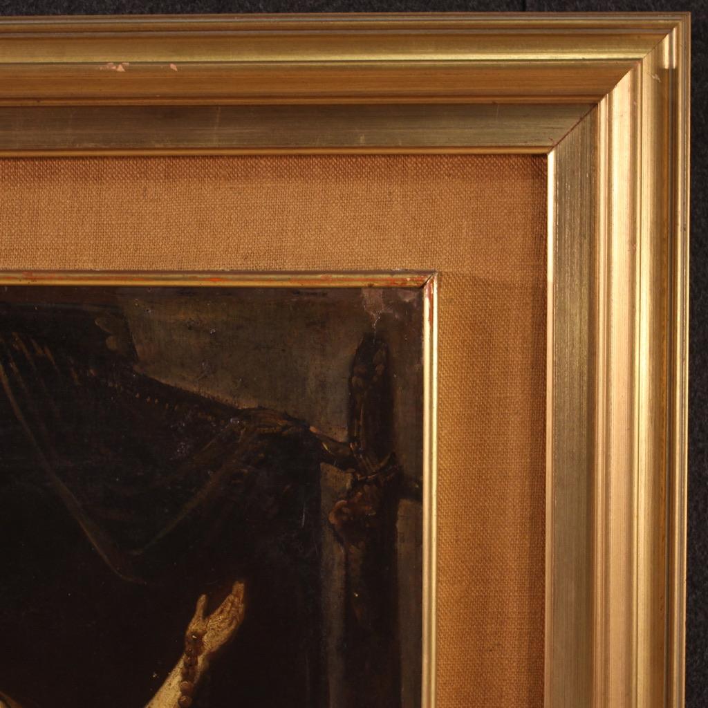 19. Jahrhundert Öl auf Leinwand Italienisches Gemälde Vision des Heiligen Antonius des Abbots im Angebot 2