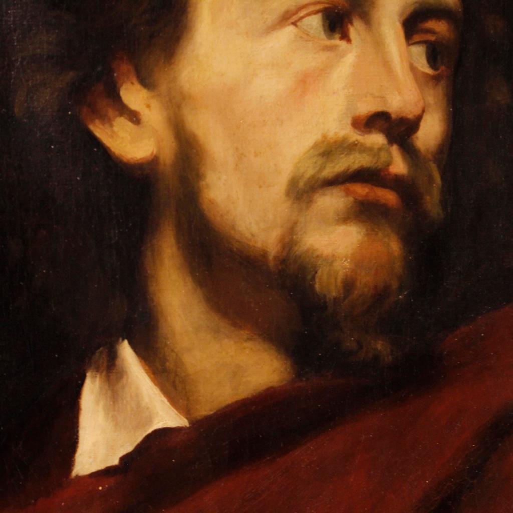 19th Century Oil on Canvas Italian Portrait Painting, 1880 3