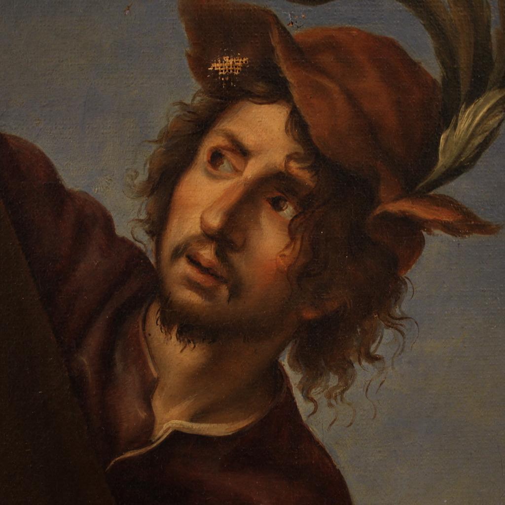 19. Jahrhundert Öl auf Leinwand Italienisch religiöse Malerei Martyrium des Heiligen Andreas im Angebot 10