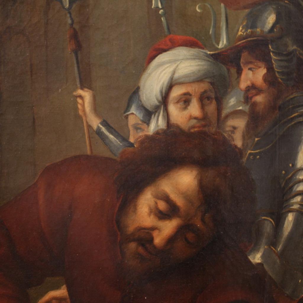19. Jahrhundert Öl auf Leinwand Italienisch religiöse Malerei Martyrium des Heiligen Andreas im Angebot 1