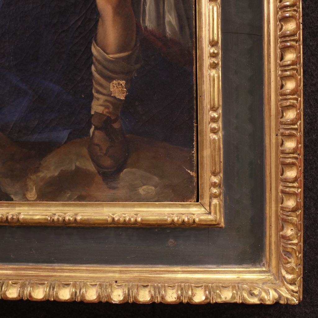 19. Jahrhundert Öl auf Leinwand Italienisch religiöse Malerei Martyrium des Heiligen Andreas im Angebot 4