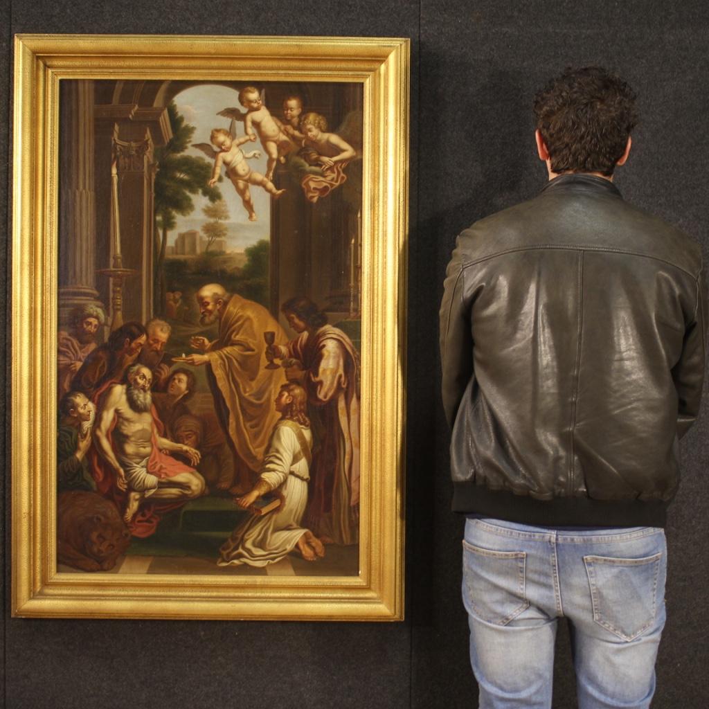 19th Century Oil on Canvas Italian Religious Painting Saint Jerome, 1830 7