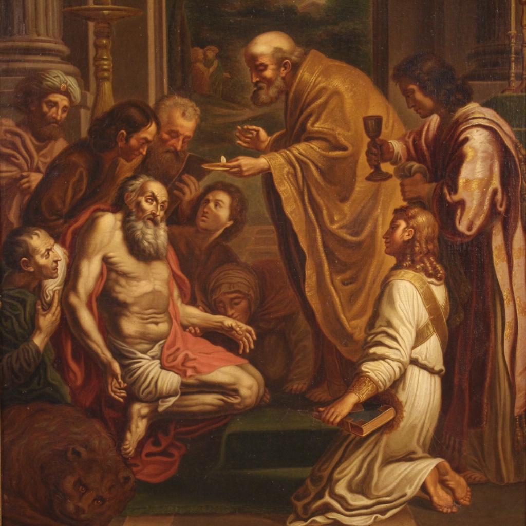 19th Century Oil on Canvas Italian Religious Painting Saint Jerome, 1830 1
