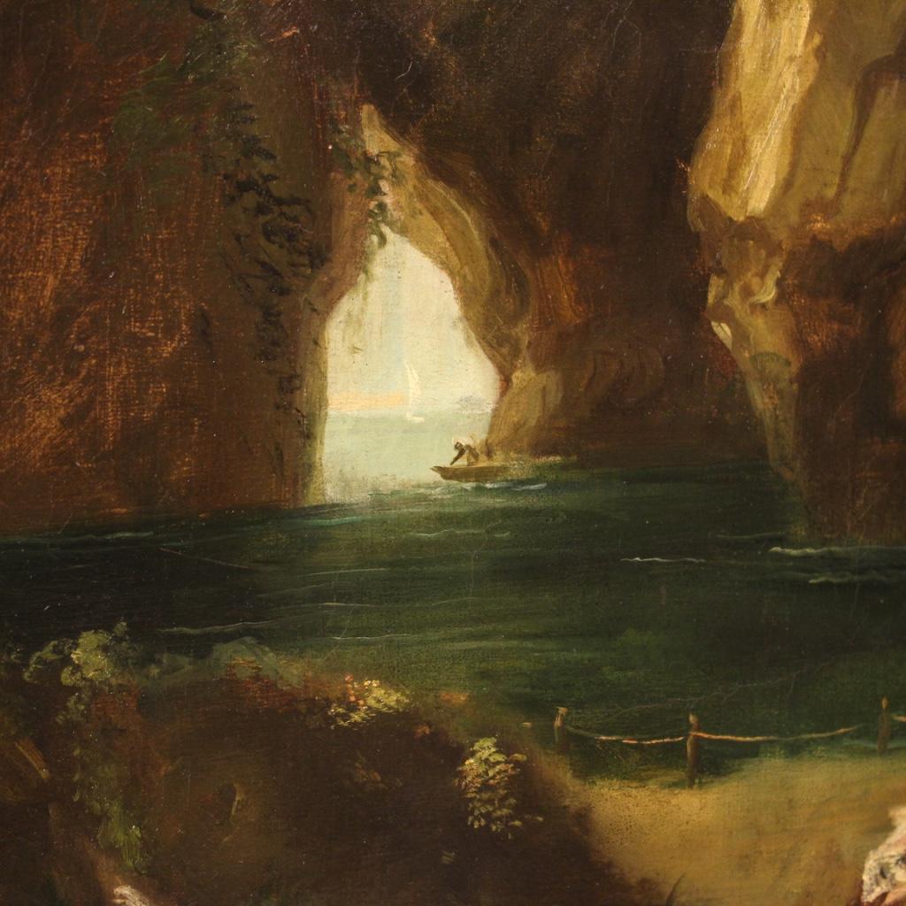 19th Century Oil on Canvas Italian Seascape Painting, 1880 4