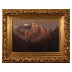 19th Century Oil on Canvas Italian Signed Landscape Painting, 1870