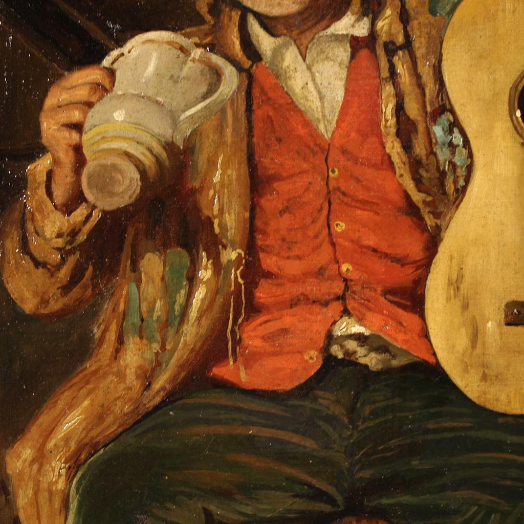 19. Jahrhundert Öl auf Leinwand Italienisch signiert Gemälde Genre-Szene, 1820 im Angebot 7
