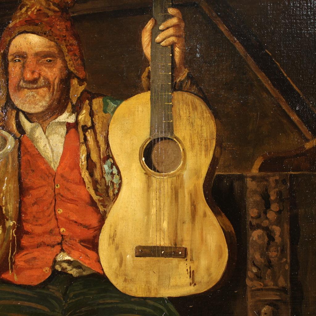 19. Jahrhundert Öl auf Leinwand Italienisch signiert Gemälde Genre-Szene, 1820 im Angebot 9