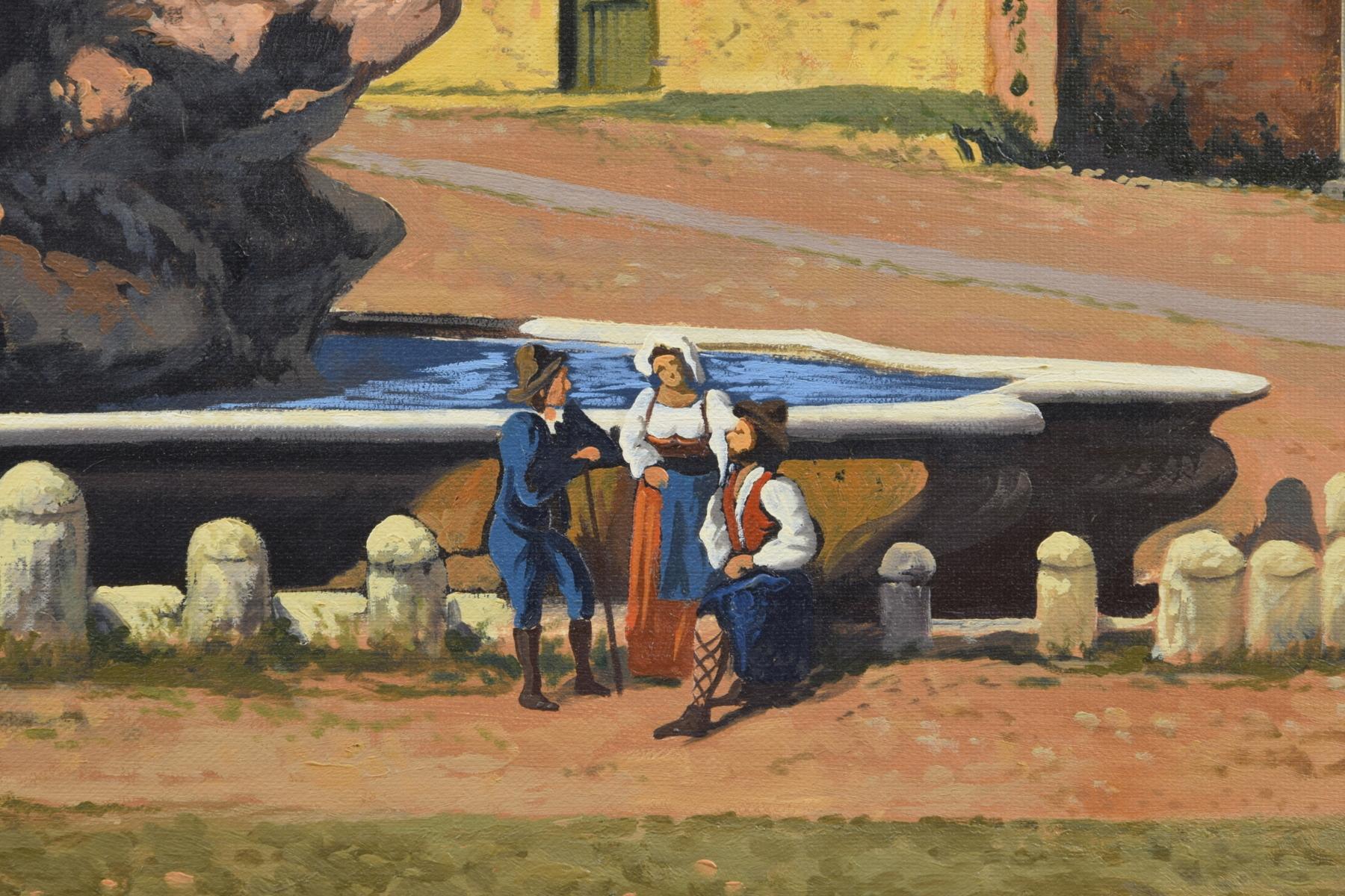 Siglo XIX, Óleo sobre lienzo, Vista italiana del Foro Boario de Roma en venta 2