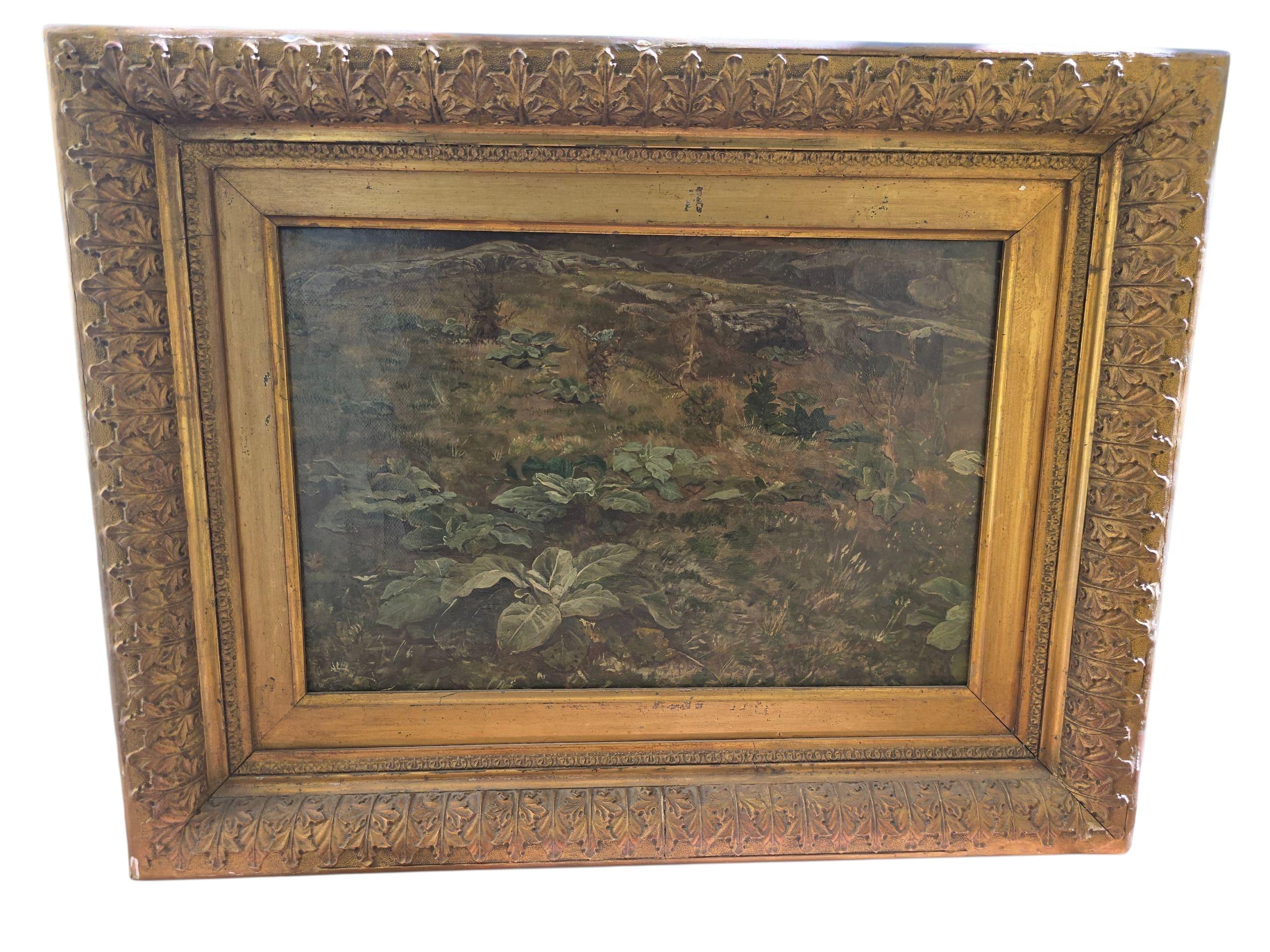 19. Jahrhundert Öl auf Leinwand Landschaft (Mittleres 19. Jahrhundert) im Angebot