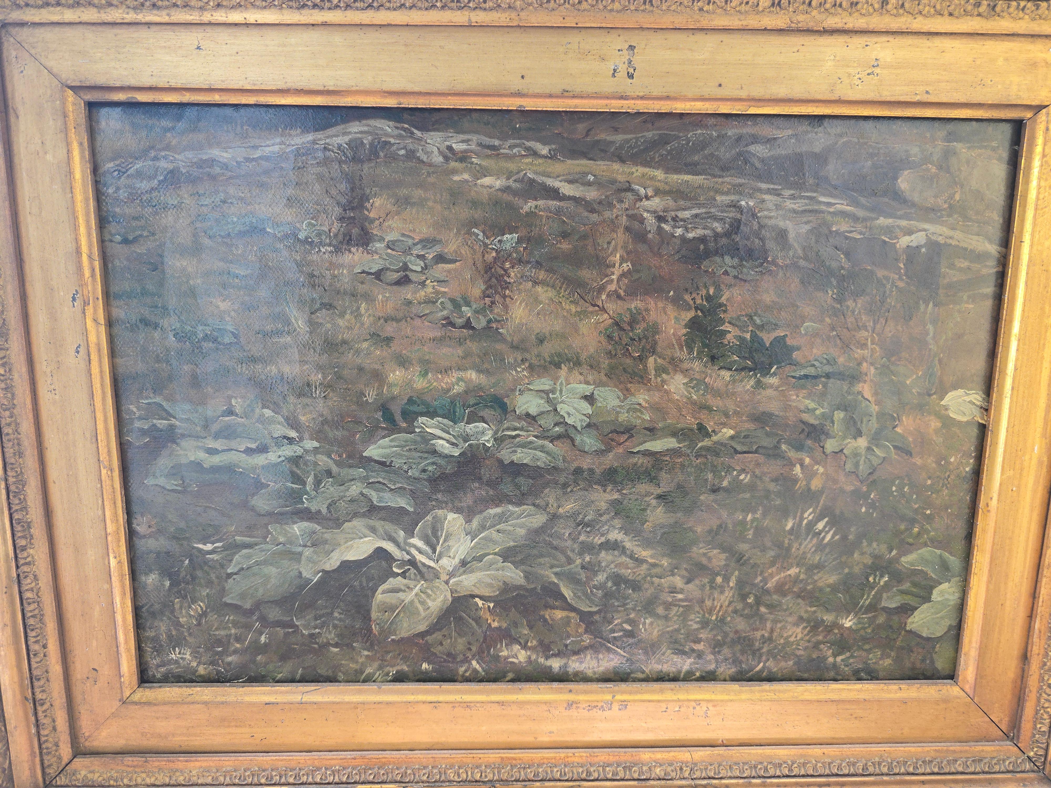 19. Jahrhundert Öl auf Leinwand Landschaft (Obstholz) im Angebot